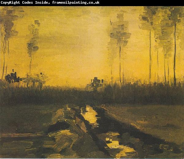 Vincent Van Gogh Landscape at Dusk